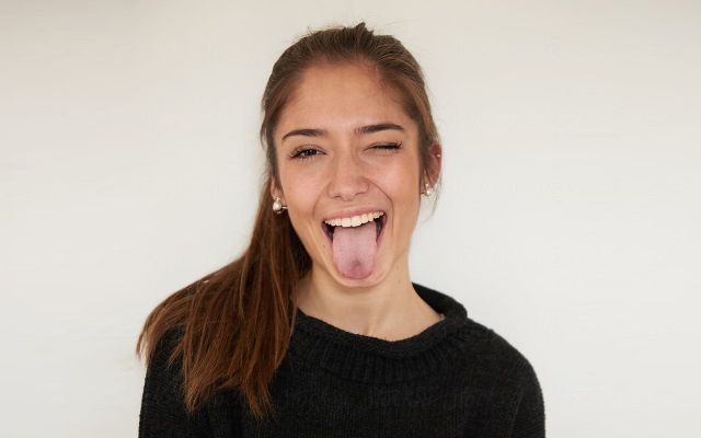 girl opening wide with tongue out Sprinklers resemble what squirting looks like