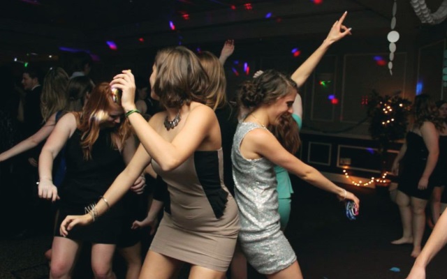 Girls Dancing At College Party