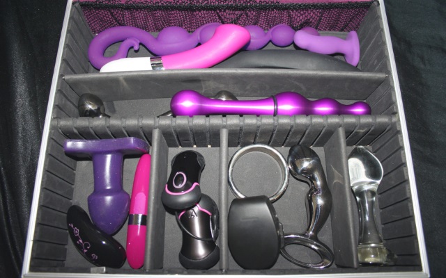 Sex Toy Storage A collection of various sex toys stored in a cool dry place.