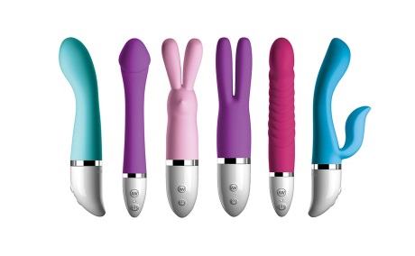 Six unique vibrators Six silicone vibrators in various colors and shapes